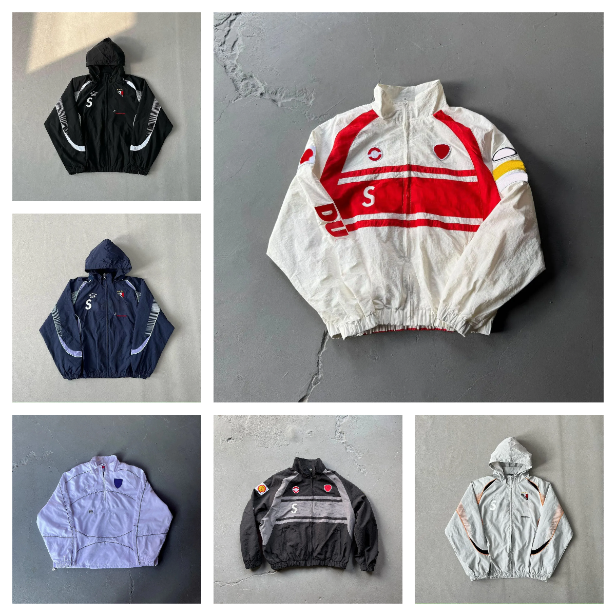 Designer New Fashion Mens Sportswear Jacket Embroidered Patterns Retro Racing Jacket Hoodie Drawstring Woven Running Pants Set 09