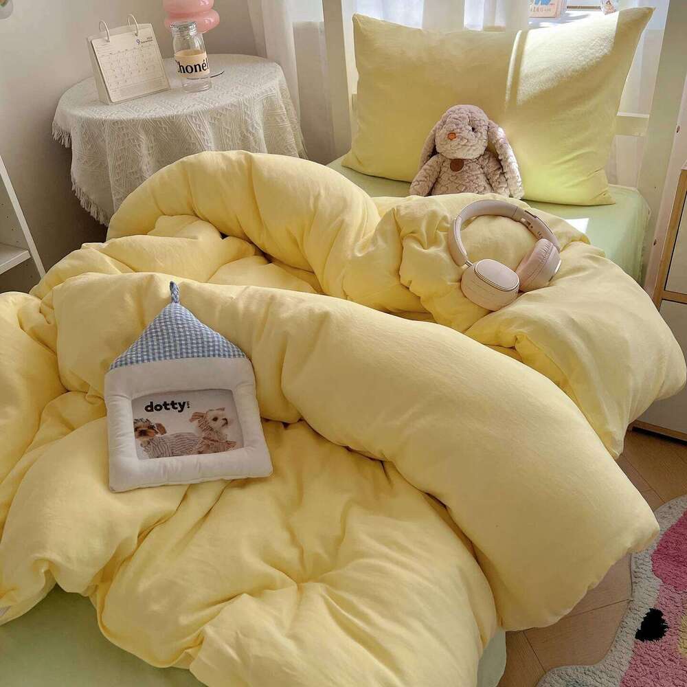 3-Piece Comfortable Solid Color Set - Includes 1 Duvet Cover and 2 Pillowcases, Soft Bedding Inner Core Not Included C260304-image-1096214238