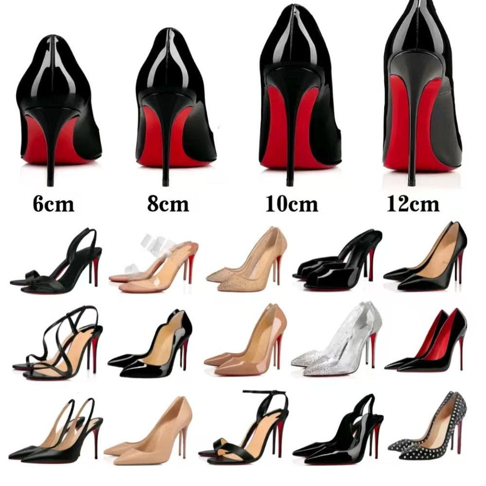 Designer Women High Heels Shoes Red Bottomshoes Women Peep Toes Sandals Summer 6cm 8cm 10cm 12cm Nude Black Patent Leather Woman Brand Pumps EU35-44