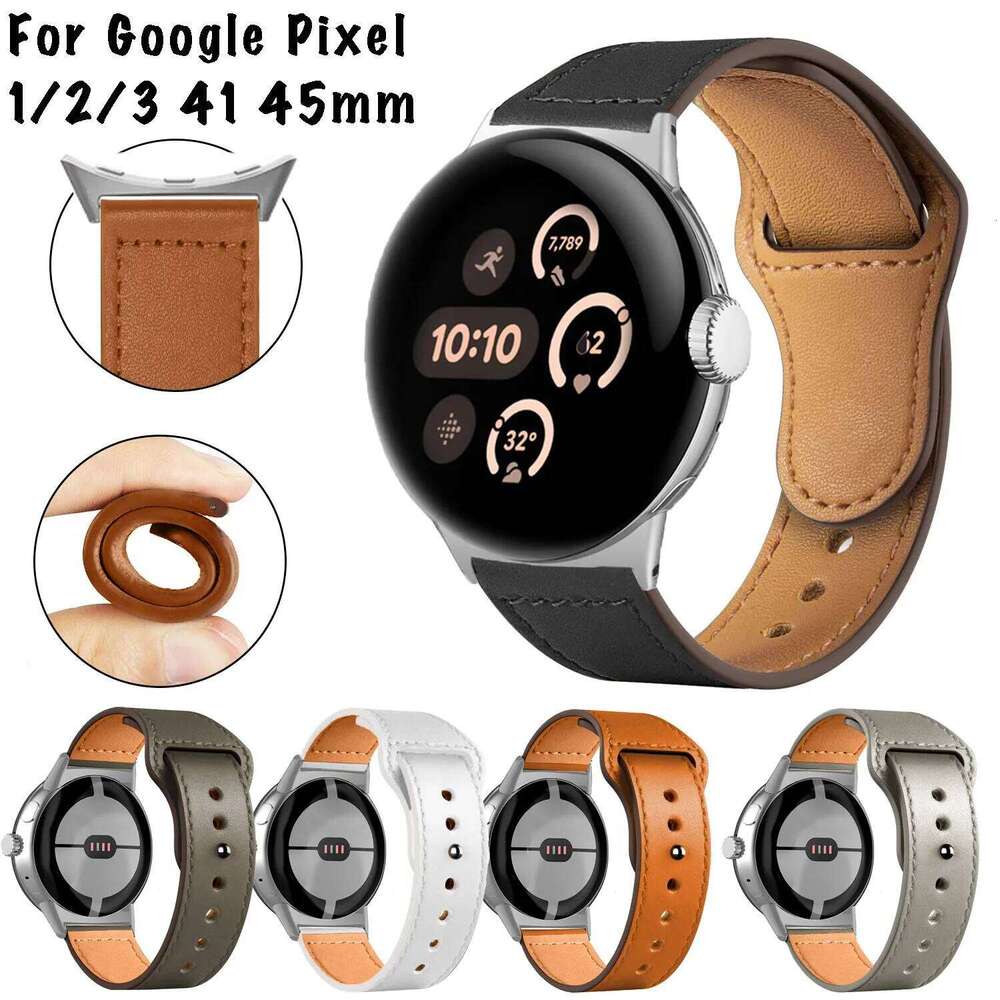 41 45mm Strap Genuine Leather Replace Wristband Correa Bracelet For Google Pixel Watch 1 2 3 Band Belt H260304-image-1096266205