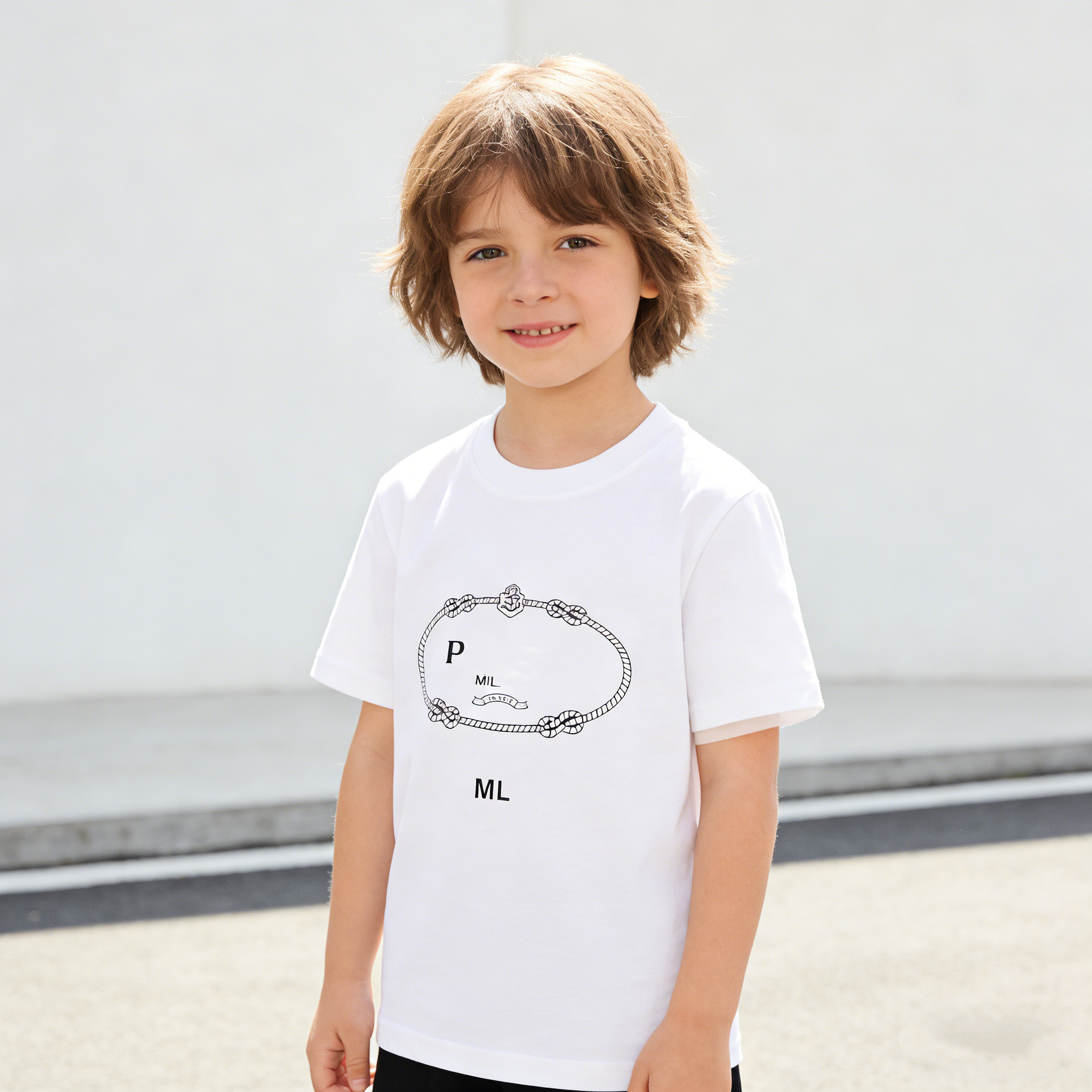Top enfant t-shirt enfants vêtements de marque fille garçon t-shirt bébé vêtements lettre impression mode enfant t-shirt pour 2-14 ans fête des e