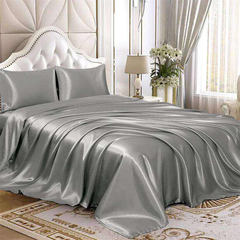 100% Mulberry Bedding Solid Color Natural Silk Duvet Cover Twin King Queen Size 3pcs/4pcs/5pcs Bed Sheet Set C260304-image-1096257696