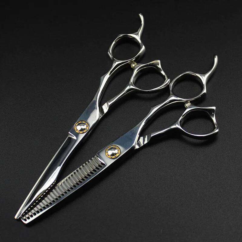 Professional Japan 440c steel 6 '' cut hair haircut scissor Curved thinning barber cutting shears hairdresser scissors H260304-image-1096263773