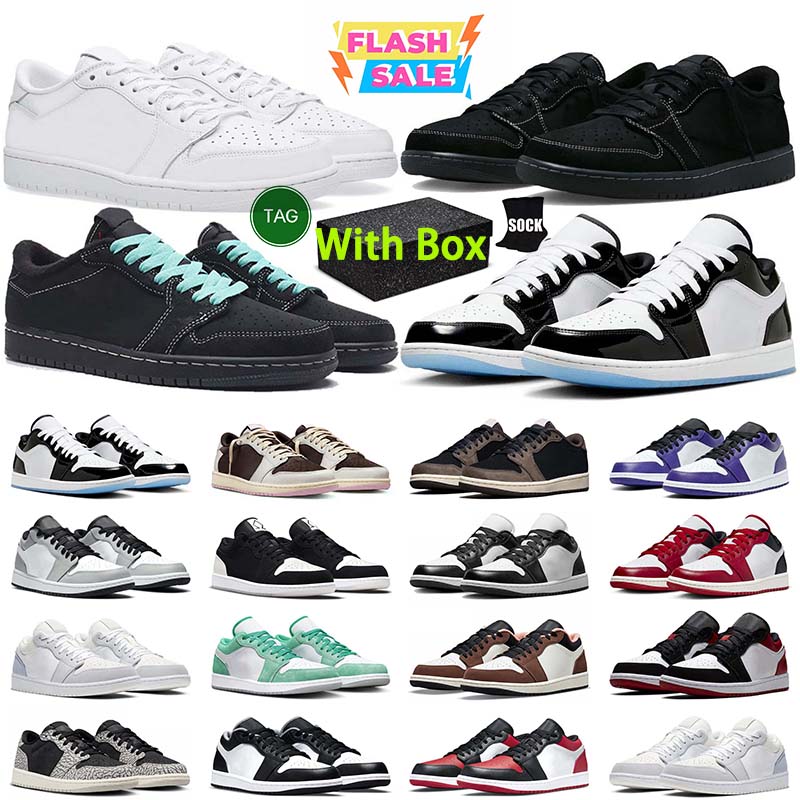 Designer Shoes Reverse Mocha Black Phantom 1 low Basketball Shoes men women travi 1s lows Olive Bred Toe Mystic Green Wolf Grey mens trainer Shoes S