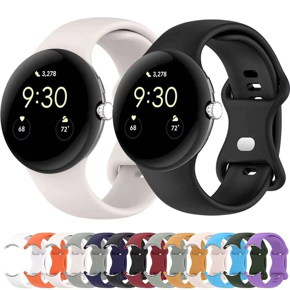 Official Silicone Strap 4 3 45mm 41mm Sports Bracelet Wristband for Google Pixel Watch 2/1 Accessories H260304-image-1096266137