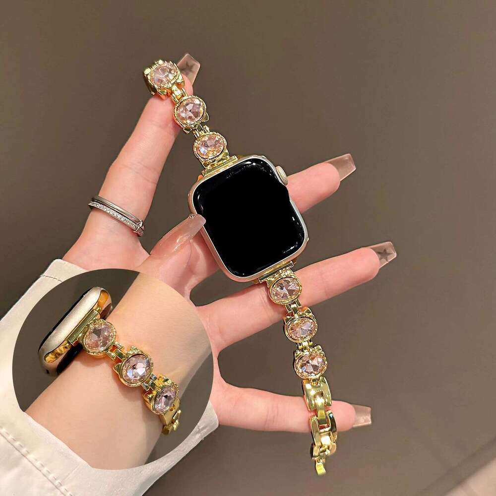 Sparkling Large Particle Zircon Watch S10 42/46 45/44/41/40/38 Cute Girl Strap for IWatch Full Series H260304-image-1096265776