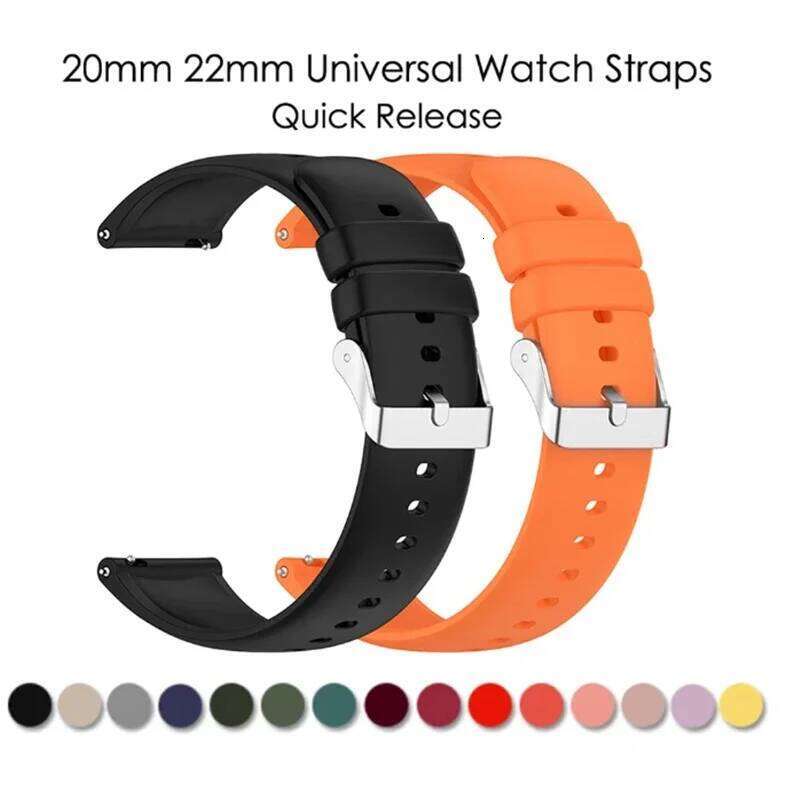 Hot Sell 20MM 22MM Silicone Watch Strap 20/22mm Universal Watchband Wristwatch Band for P22 Smartwatch &Other Watches Bracelet H260304-image-1096266110