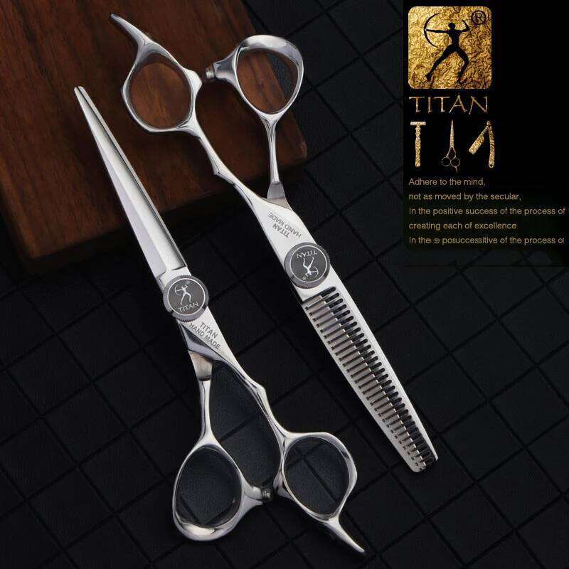 TITAN professional hairdresser barber scissors hairdressing hair cutting thinning set of 5.5 6.0inch japan440c steel H260304-image-1096264022