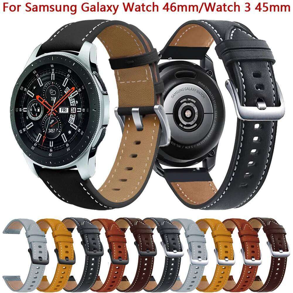 Galaxy 46mm SM-R800 Watchband Replacement Leather Strap For 3 45mm Gear S3 22mm Watch Bands Wristband H260304-image-1096265636