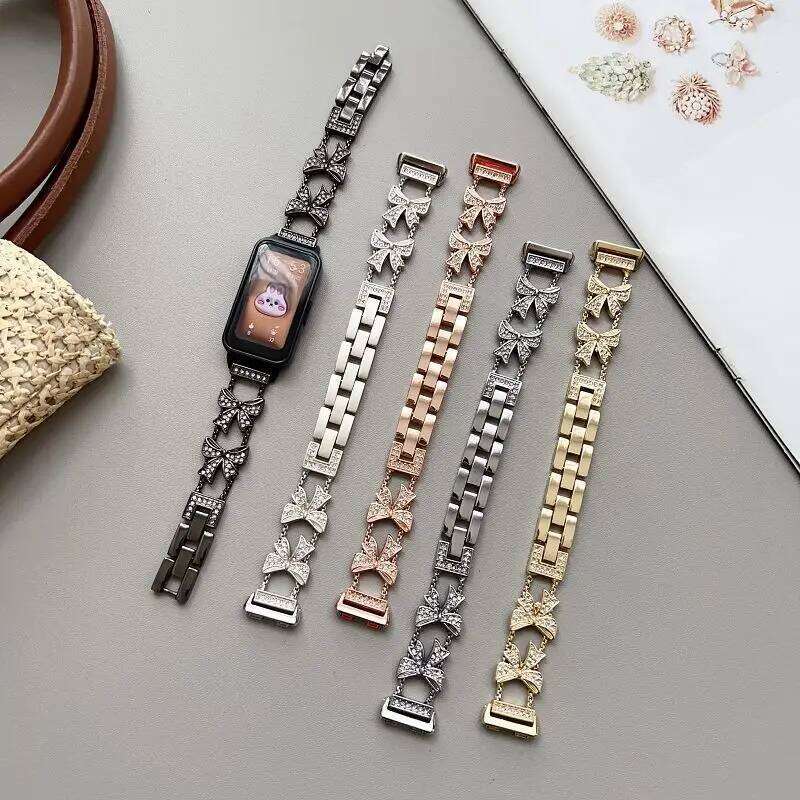 Bling Butterfly Metal Strap Watch Band 8 9 10 Sparkling Diamond Jewelry Correa Dressy Bracelet for Fit 3 4 H260304-image-1096265699