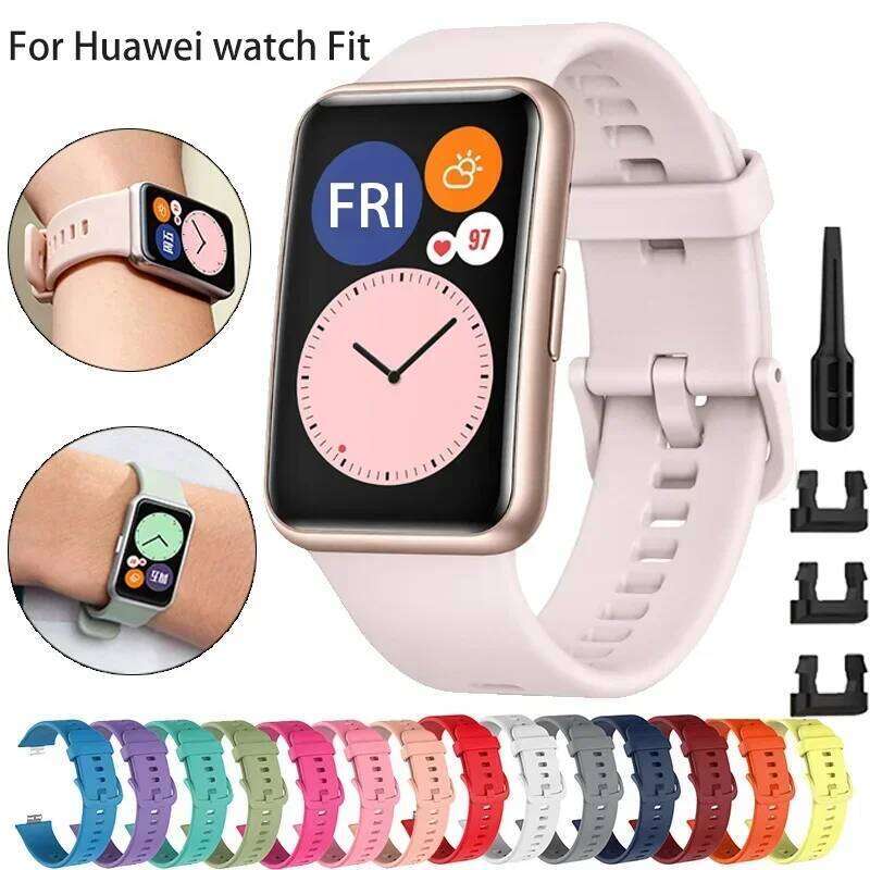 Silicone Band For Watch Fit Smartwatch Accessories Replacement Wrist bracelet correa watch fit 1 Gift Strap H260304-image-1096265612