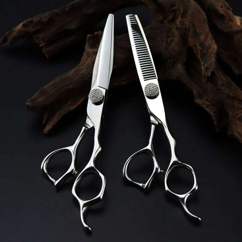 Professional JP440c steel 6 '' Bearing scissor Gem hair haircut thinning barber cutting shears hairdressing scissors H260304-image-1096263570