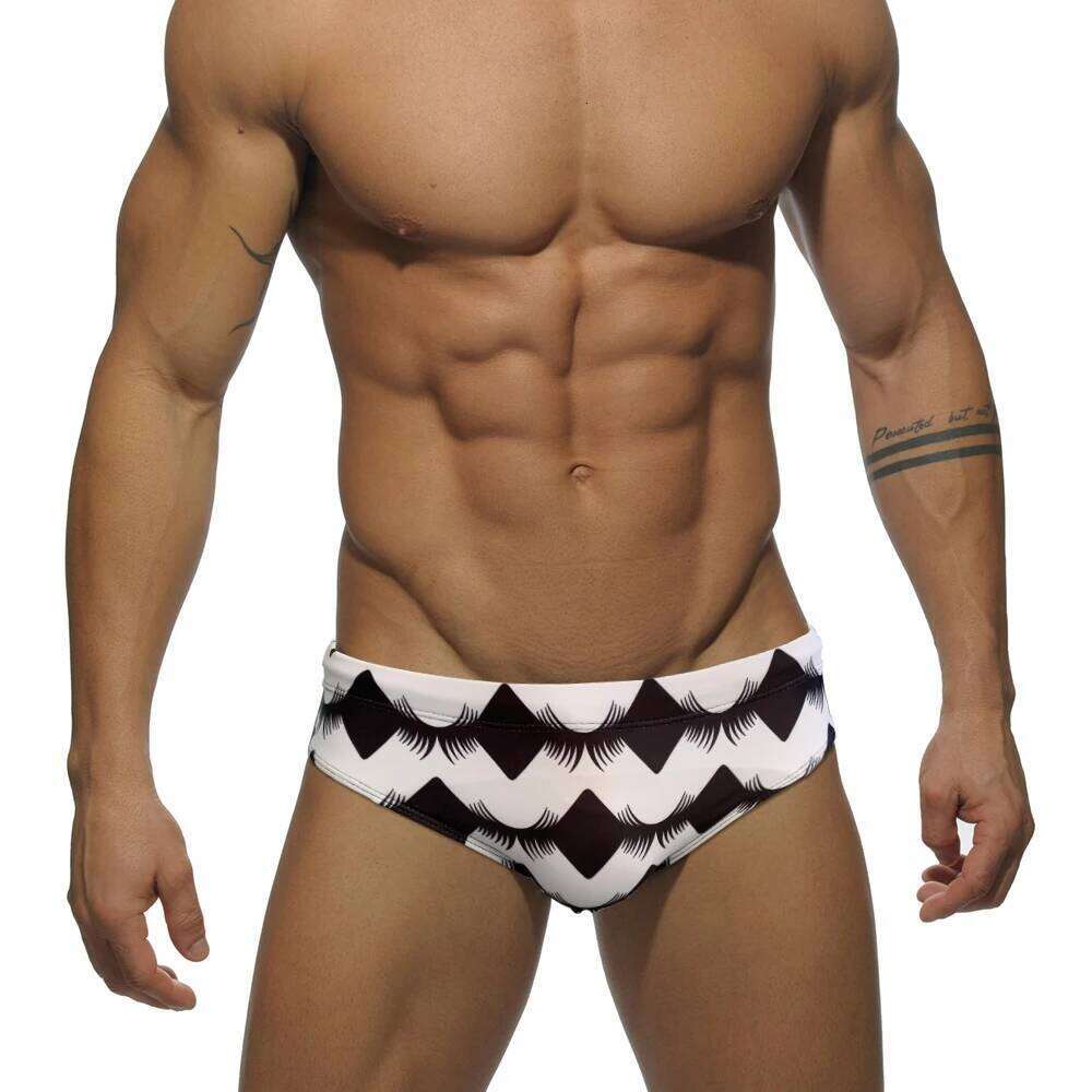 Summer Men Push Up Pad Swim Briefs Sexy Male Low Waist Bikini Graffiti Swimwear Sport Quick Dry Breathable Surfing Trunks H260305-image-1096295111