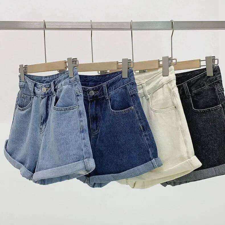Ins Shorts Women Denim Vintage Summer Basic Simple All-match Hot Sale High Waist Leisure Ulzzang Ladies Streetwear Chic Classic XJ260305-image-1096303202