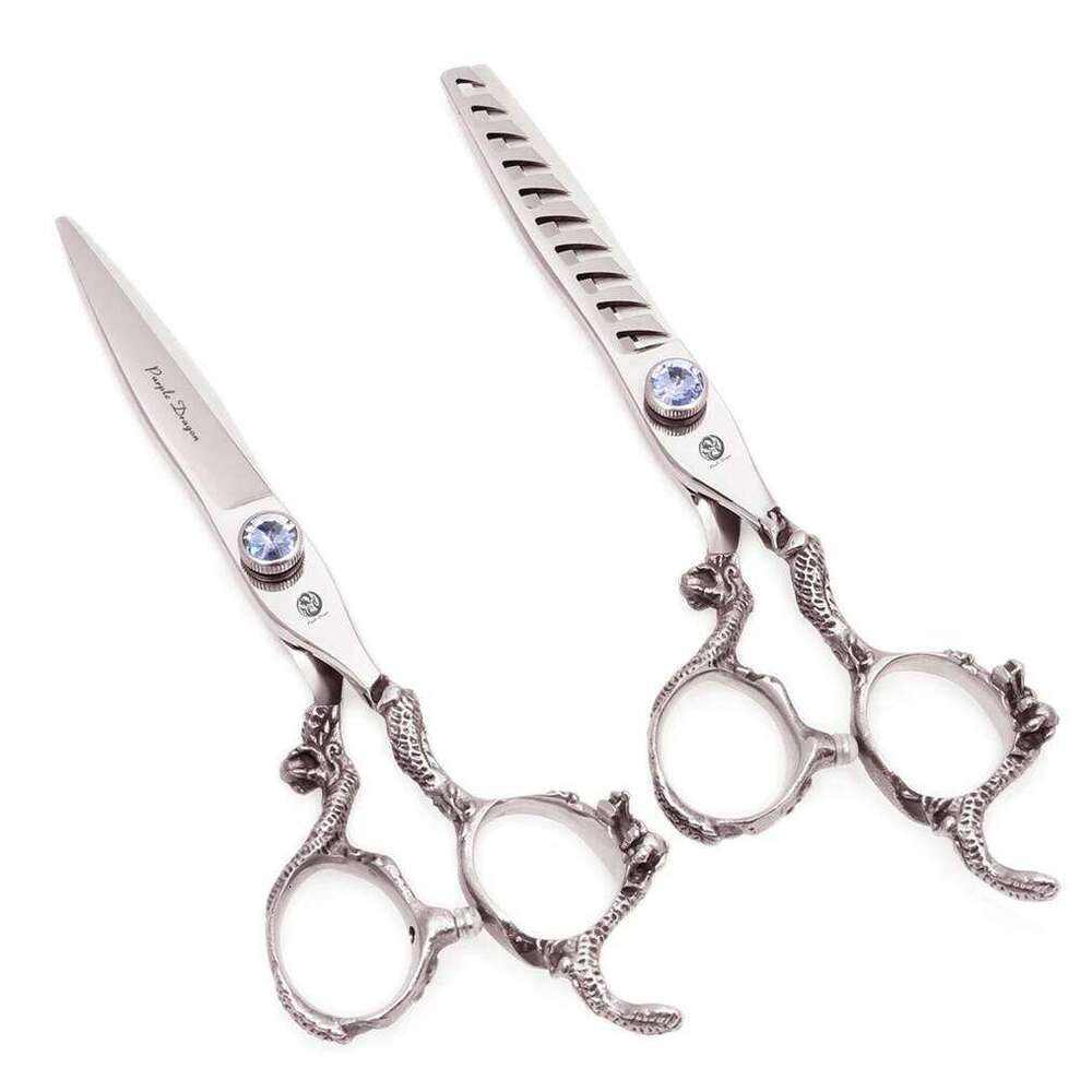 Hair 6" Japan 440C Purple Dragon Professional Sharp Edge Hairdressing Cutting Shears Thinning Scissors Set Z9006 H260304-image-1096263928