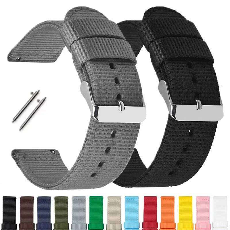 Nylon Strap 18mm 20mm 22mm 24mm Band Canvas Watchband Quick Release Bracelet Comfortable Wristband Sport Belt for Man Woman H260304-image-1096266041