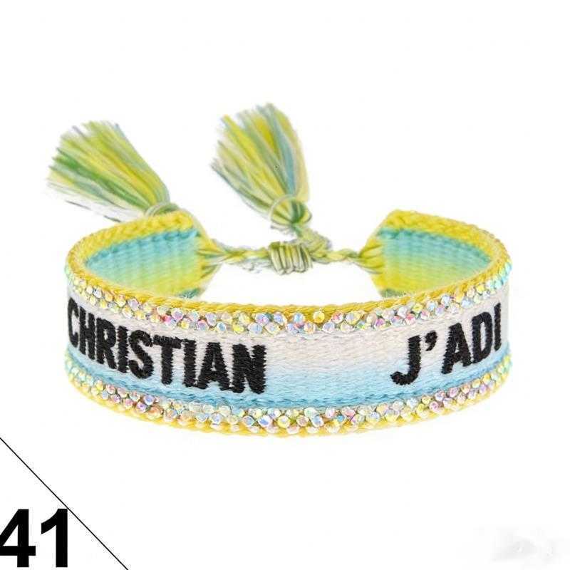 Designer Luxury Fashion 2026 Summer Color men Woven Friendship Bracelet Cotton Embroidery Bracelets Adjustable Diamond Stackable Bangle For Women310