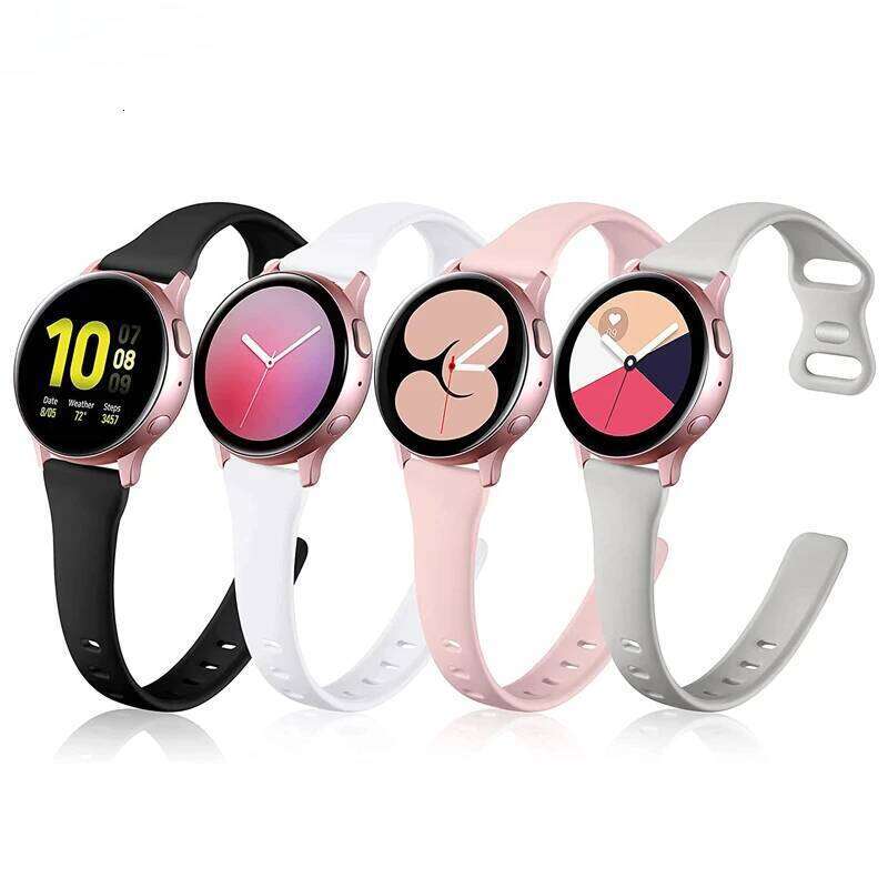 20 22mm Strap for Galaxy Watch 6/5/4 40 44/Watch 5 Pro 45/Watch 6/4 Classic 43 47mm Soft Slim Silicone Band Correa H260304-image-1096265308