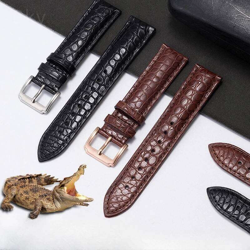 Crocodile Skin Watch Strap Genuine Leather Men Women Needle Butterfly Buckle for Mido Longines Famous Master Omega IWC Watchband H260304-image-1096266090