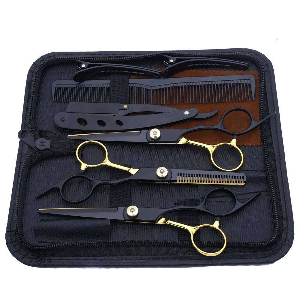 Professional Scissors Set - Thinning & Texturing Shears Barber Tools for Styling, Cutting, Layered Hair H260304-image-1096263894