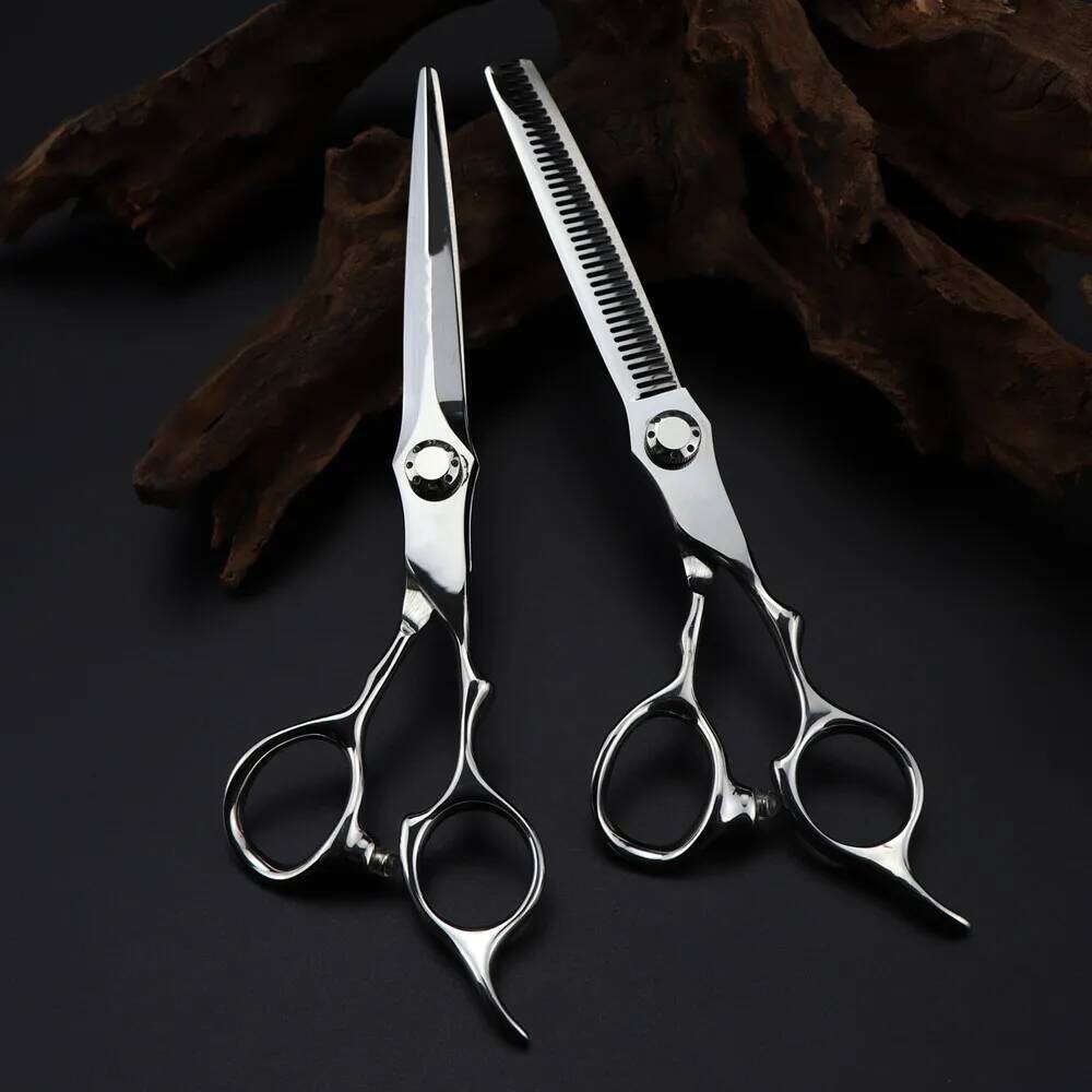 Professional Japan 440c steel 6.5 '' scissor Silver hair haircut thinning barber cutting shears hairdressing scissors H260304-image-1096264036