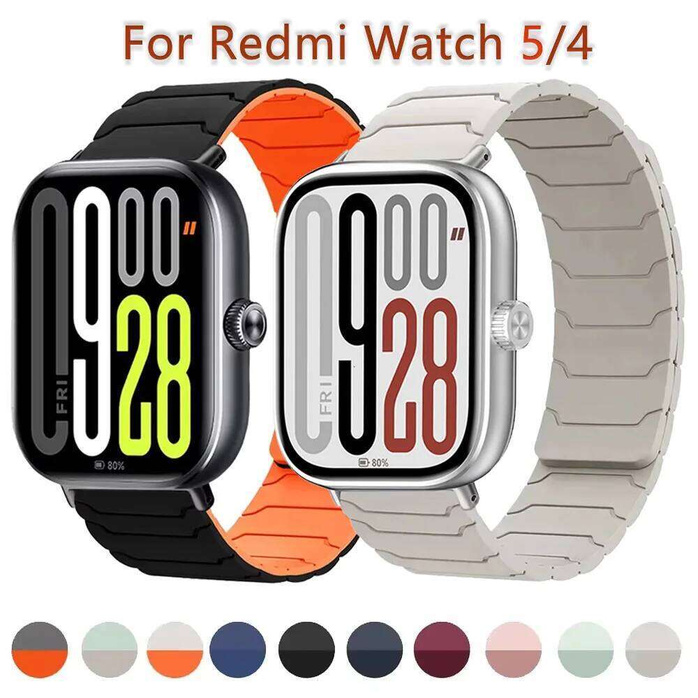 Soft Silicone Strap For Redmi Watch 5/4 Magnetic Comfortable Replacement Bracelet Watchband MiBand 9 Pro/8 Pro Wristband H260304-image-1096265809