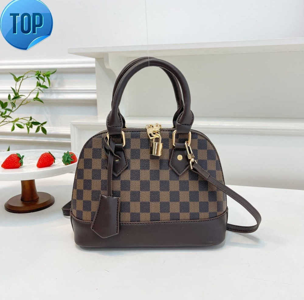 Allmas BB Top Handle Shell Handbag with Luxury Carrying Bag Backband Womens Classic Printed Leather Shoulder Mens Wallet Cross bodye FJxq