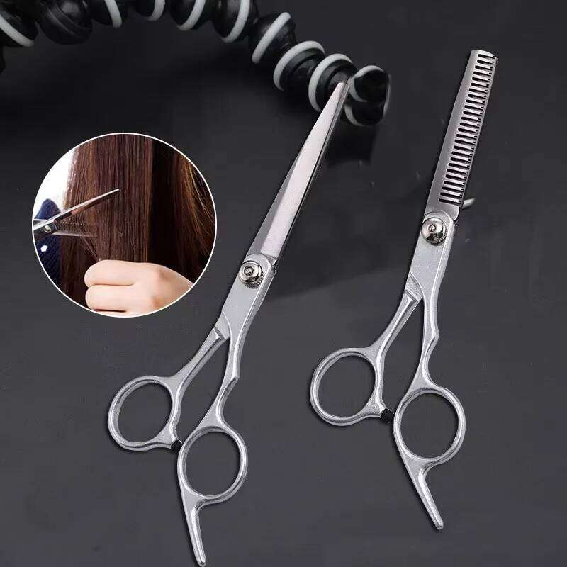 Professional Hairdressing Haircut Scissors 6 Inch Barber Shop Hairdresser's Cutting Thinning Tools High Quality Salon Set H260304-image-1096263956