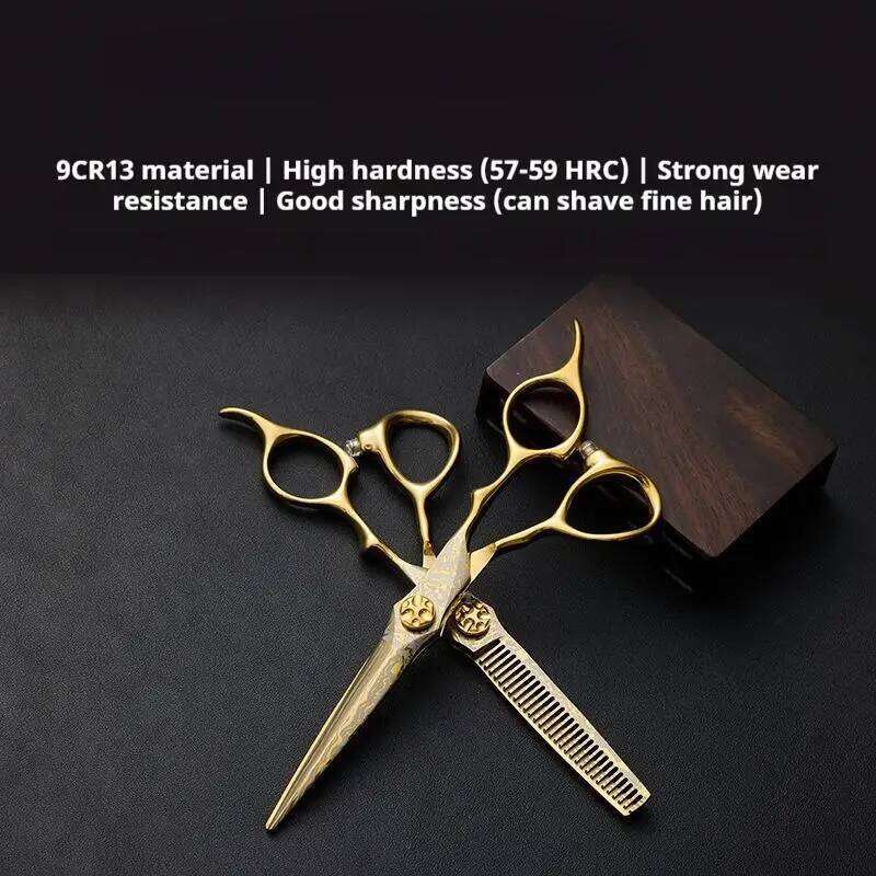 Professional Scissors Barber Set 6inch 9CR Stainless Steel Straight & Thinning Shears for Home Salon Hair Cutting Tools Kit H260304-image-1096263931