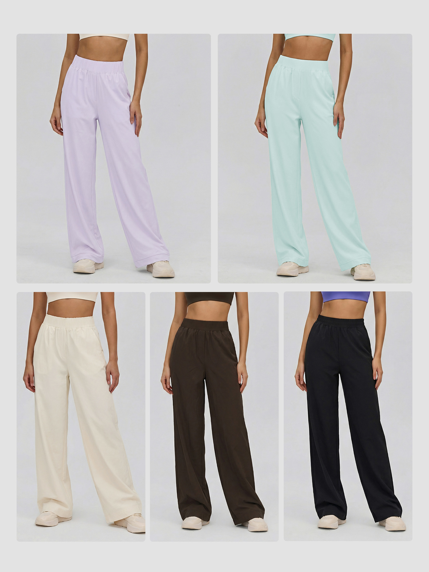UU-L5831 Pantalon de sport ample Pilates pour femme, léger et respirant, entraînement décontracté, jambe droite, jambe large, pantalon d'entraîne