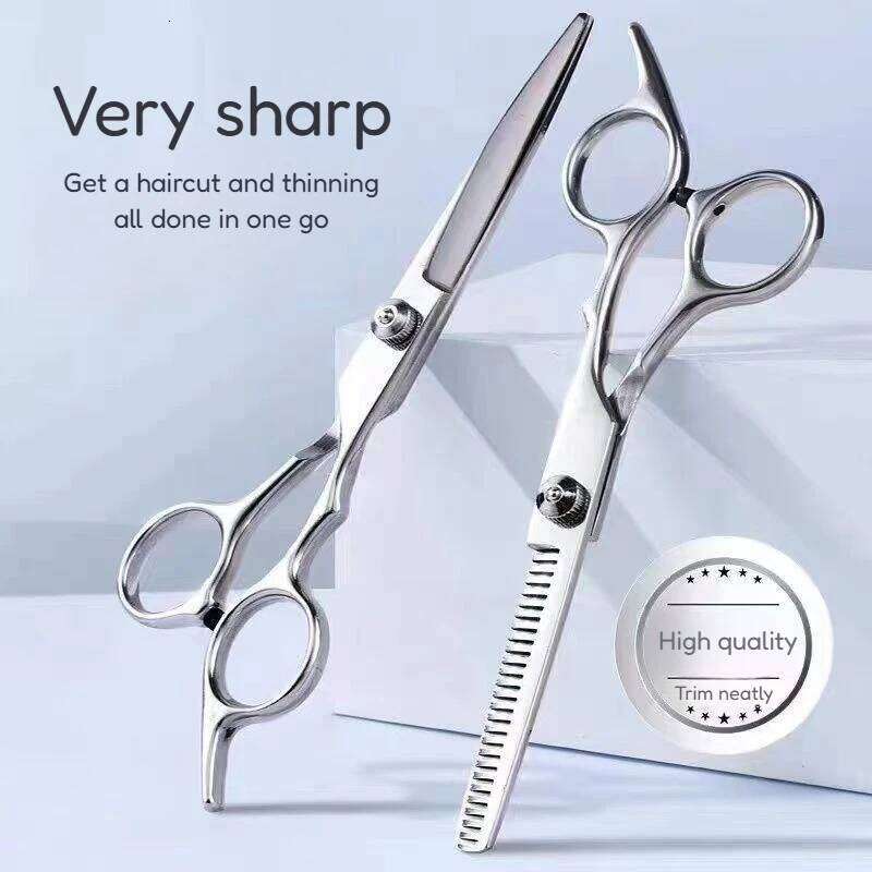 Stainless Steel Scissors Hair Cutting Shears Ergonomic Design Salon Professional Stylist Beginner Barber H260304-image-1096264024