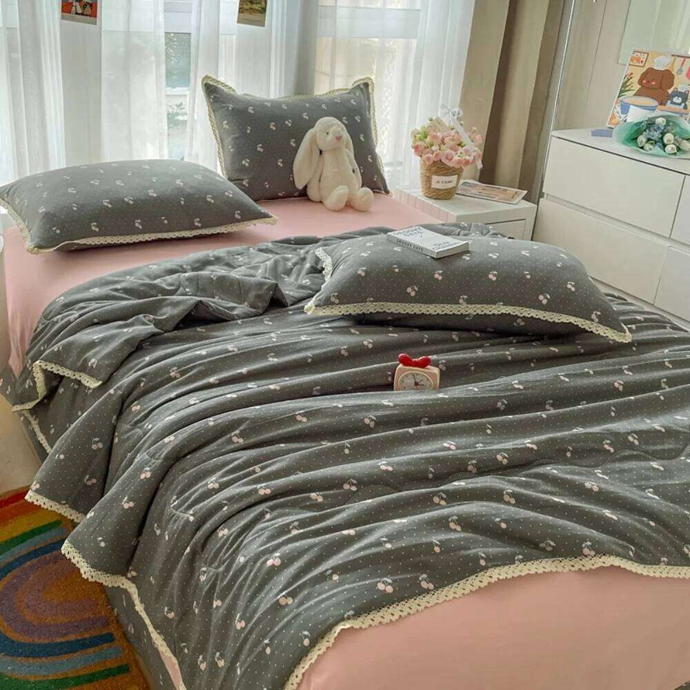 Printed Floral Four Piece Suitable for Bedroom Bedding Set Summer Quilt Bed Sheet With Pillowcases Home Textile C260304-image-1096261369