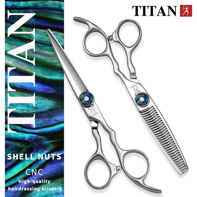TITAN professional barber hairdressing cutting thinning shear salon hair tool high-end cut scissors 6inch H260304-image-1096263642