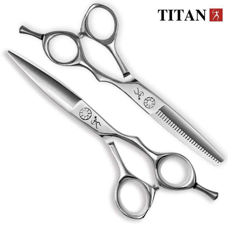 Titan professional barber tool beard ball screw hand made sharp VG10 steel hair cutting slicing scissors H260304-image-1096263898