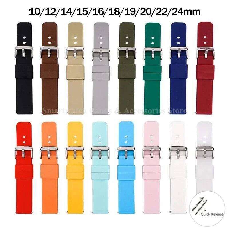 Silicone Band 10mm 12mm 14mm 15mm 16mm 18mm 20mm 21mm 22mm 24mm Quick Release Watch Strap for Men Women Universal Bracelet H260304-image-1096266003