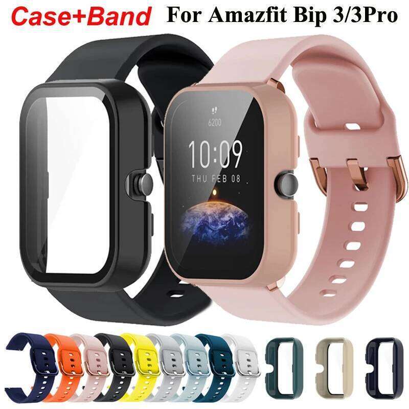 Sports Strap+Glass 3/3 Pro Smart Watch Silicone Bracelet Correa For Amazfit Bip 3Pro Screen Protector Case H260304-image-1096265553