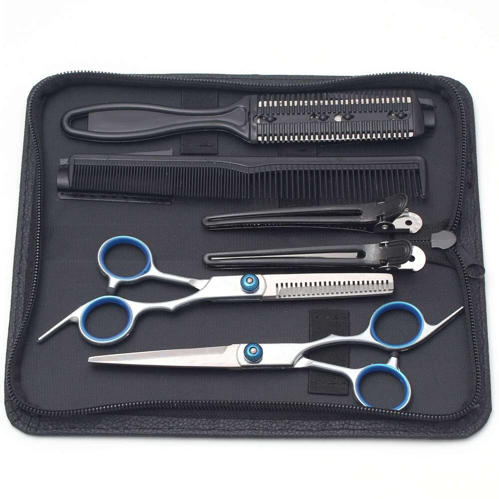 Hair Kit Stainless Hairdressing 6" Set Thinning Shears Barber Shop Haircut Scissors Clips Combs C1000 H260304-image-1096263851