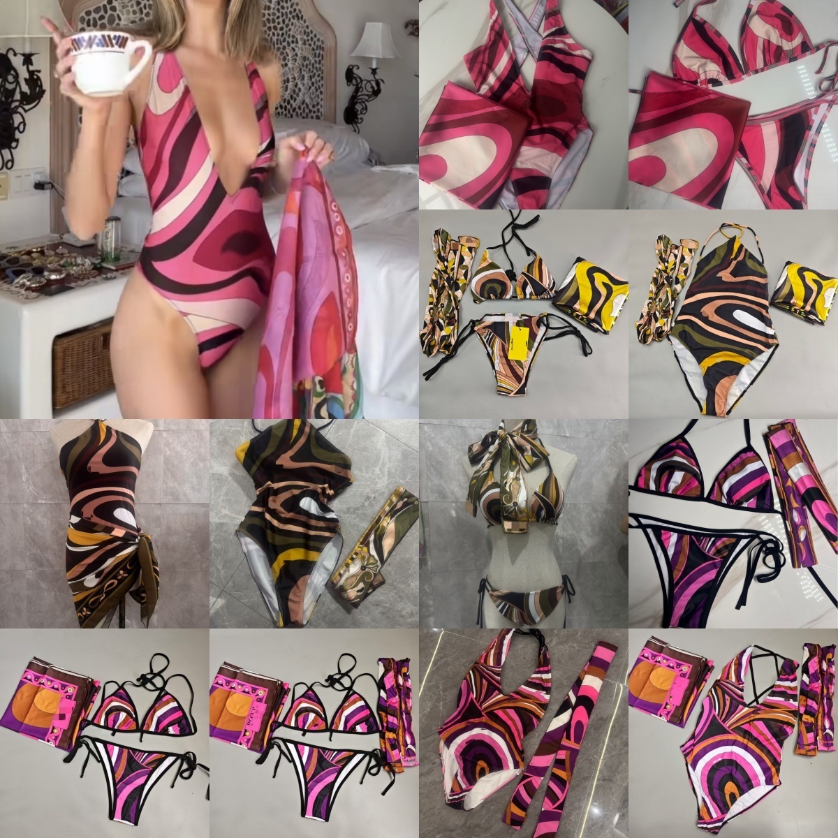 Colorful Puccii Clothing Colorful Women Swimwear Sexy Designer Woman Bikini Set Sexy Eu USA Swimsuit Vacation Beach High Quality Paisley Colorblo-image-1096352473