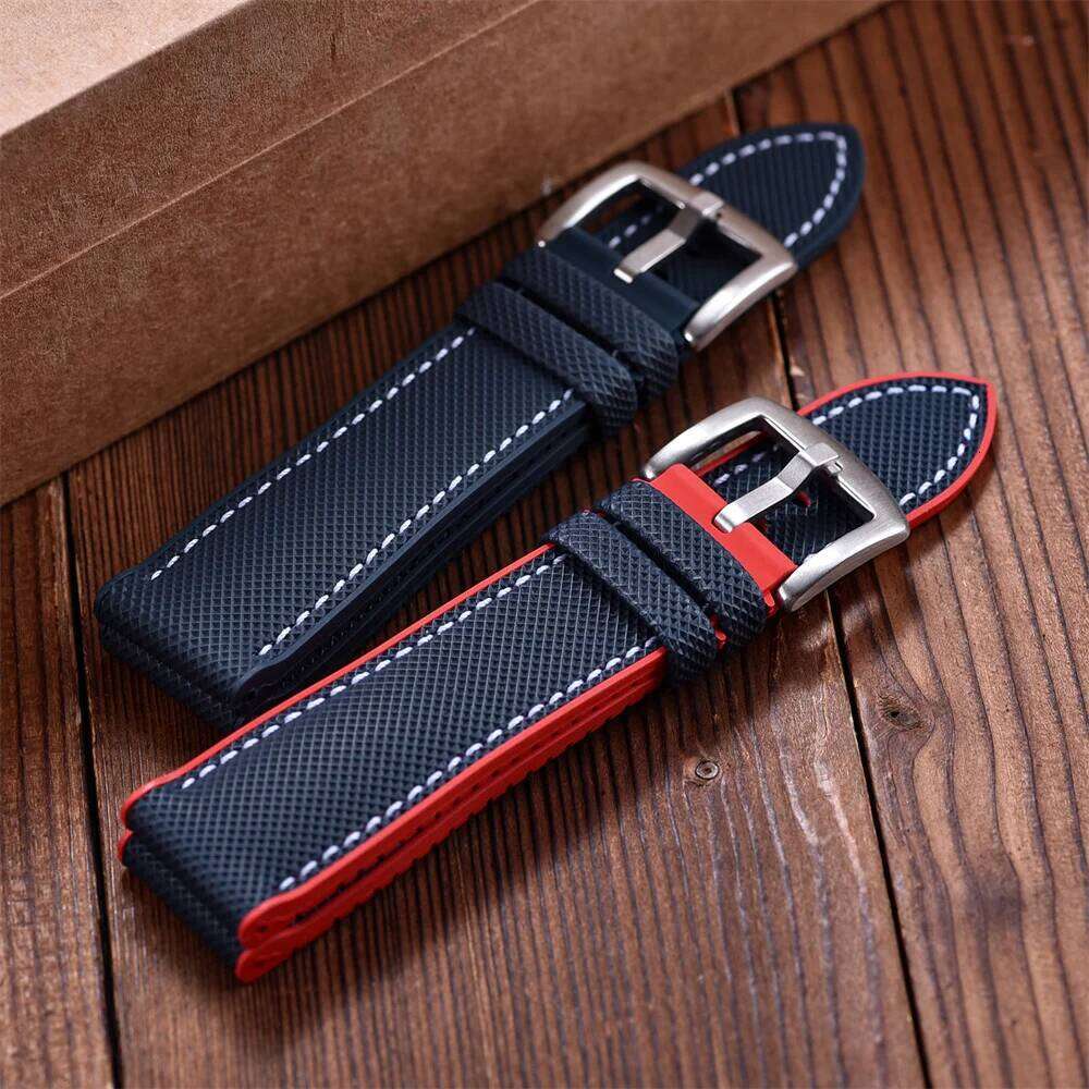 18mm 20mm 22mm 24mm Hybrid FKM Watch Strap Fluoro Rubber Watchband FPM Soft StrapsQuick relea For Each Brand Waterproof Watches H260304-image-1096265438