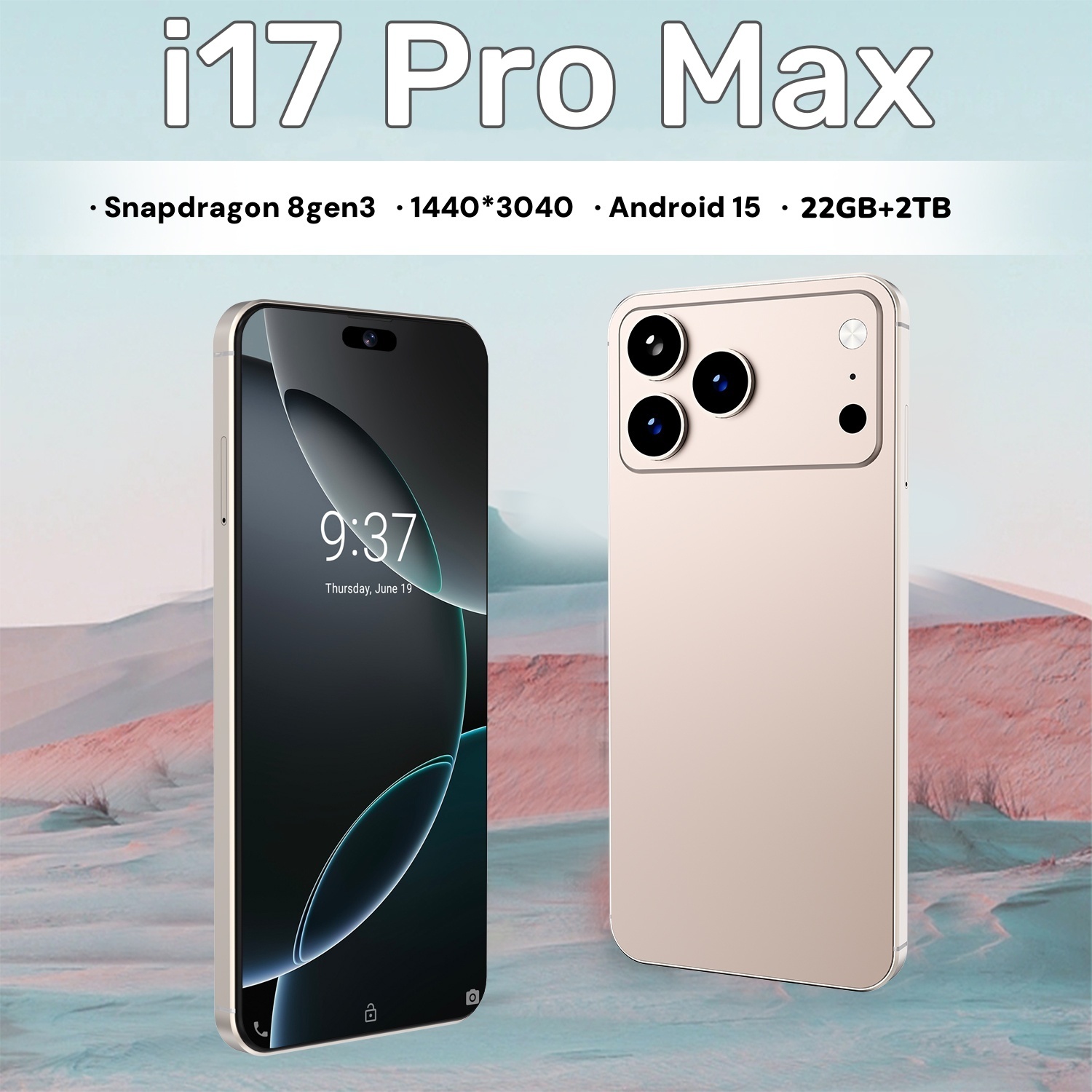 New Original 5G smartphone i17ProMax Snapdragon 8 Gen3 10-core 7.3-inch screen (Smart Island) resolution 1440*3200 Global version 50MP+108MP batt-image-1096334544
