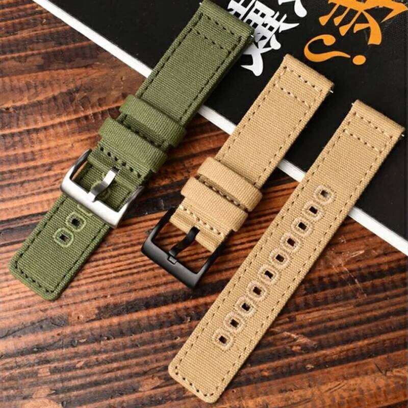 Quick Release Canvas Watch Straps Nylon Band 18mm 19mm 20mm 22mm Brushed Buckle Watchbands Suitable For Smartwatch Aaccessories H260304-image-1096265343