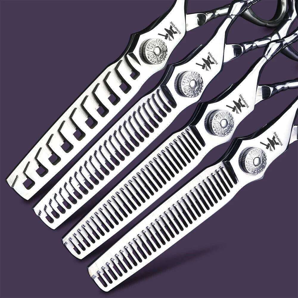 Silver 6-inch muscle handle hair for hairdressers, cutting and various sizes of thinning scissors H260304-image-1096263817