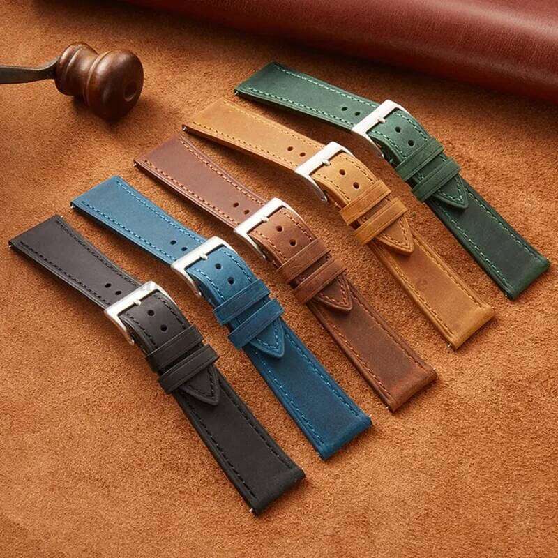 Quick Release Vintage Watch Strap 18mm 19mm 20mm 21mm 22mm Bracelet Black Brown Wrist Belt Stainless Steel Buckle Accessories H260304-image-1096266034
