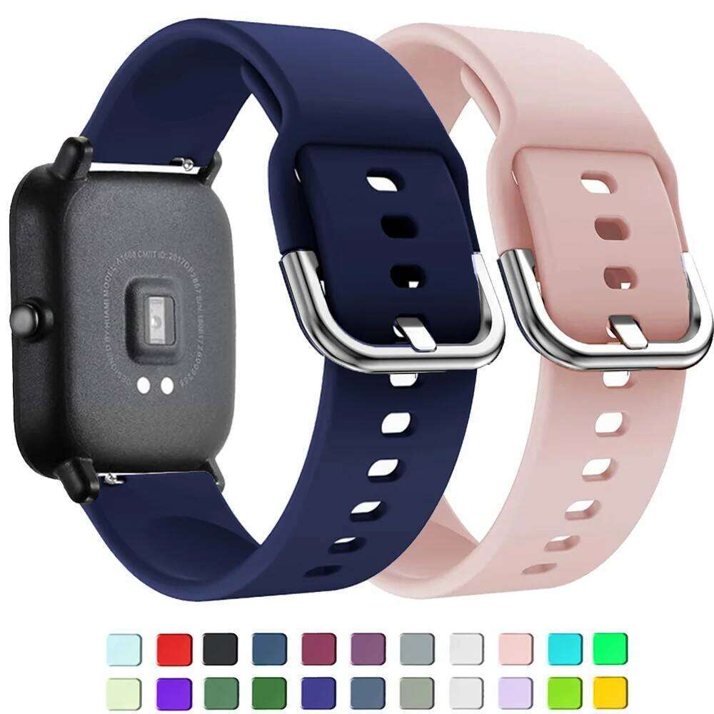Silicone Watch band For GTS 4/3/2e Mini/GTR 4/3/Pro/2/2e/stratos 3/2 Sport Bracelet Amazfit bip-U-S-lite 20mm/22mm strap H260304-image-1096265902