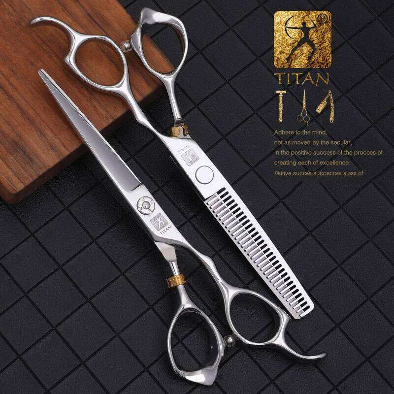 TITAN Professional barber tools hair scissor Cutting thinning hairdressing shear 5.0/5.5/6.0/6.5inch Japan 440C steel H260304-image-1096263823