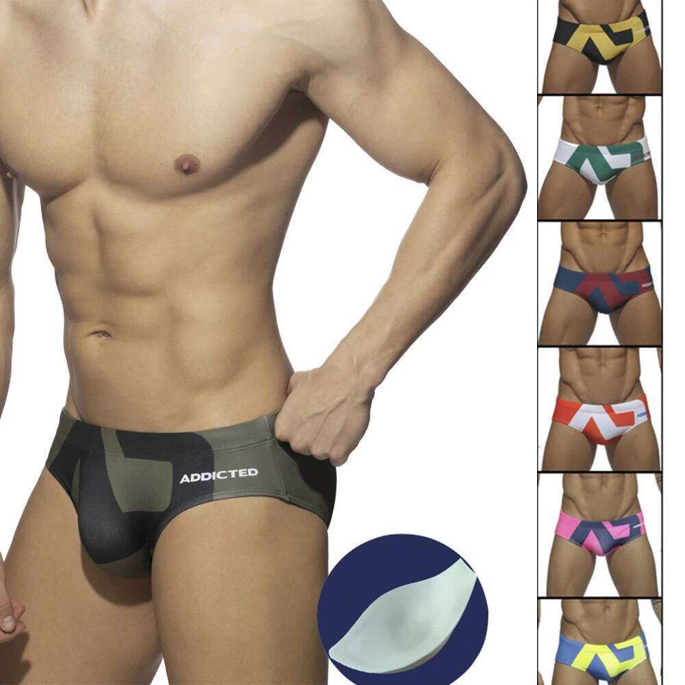 New Men's Swimwear Fashion Triangle Swim Trunks European And American Sexy Swimsuit Summer Print Shorts Beach Swimming Vacation H260305-image-1096281179