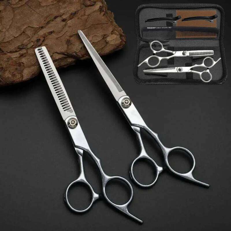 1/7pcs Professional Barber Scissors Set - Stainless Steel Salon Hairdressing Tools, Hair Cutting/Thinning Kit for Hairdressers H260304-image-1096264013