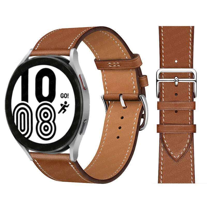 20mm 22mm Leather Band For watch 5 pro/Active 2/3/S3/ GT-2-Pro Bracelet correa Galaxy Watch 7/6/5/4 straps H260304-image-1096265474