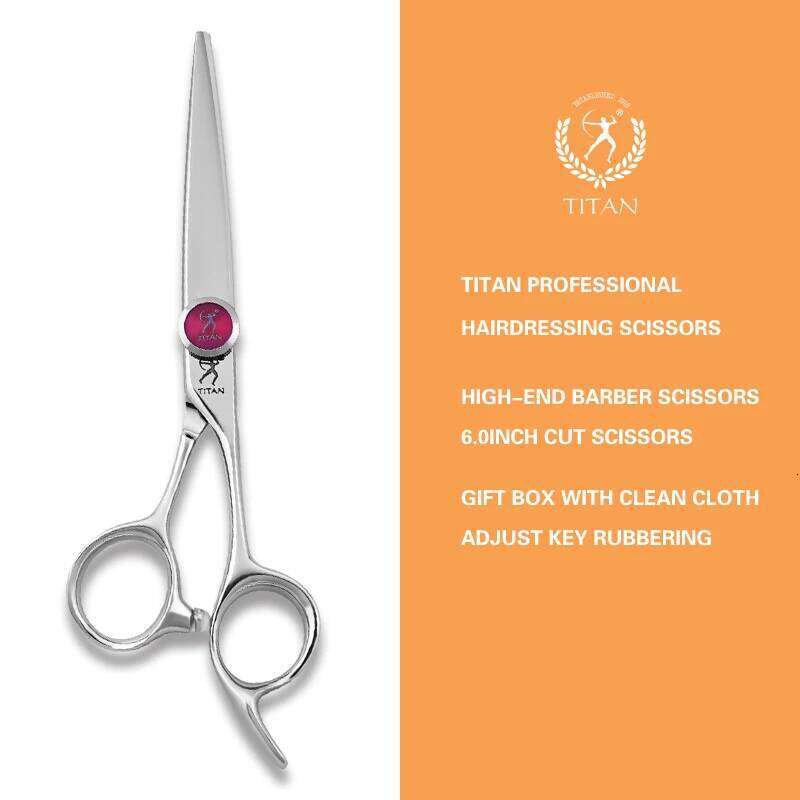 TITAN professional barber scissors hairdressing cut hair shear high-end vg10 steel 6inch H260304-image-1096264045