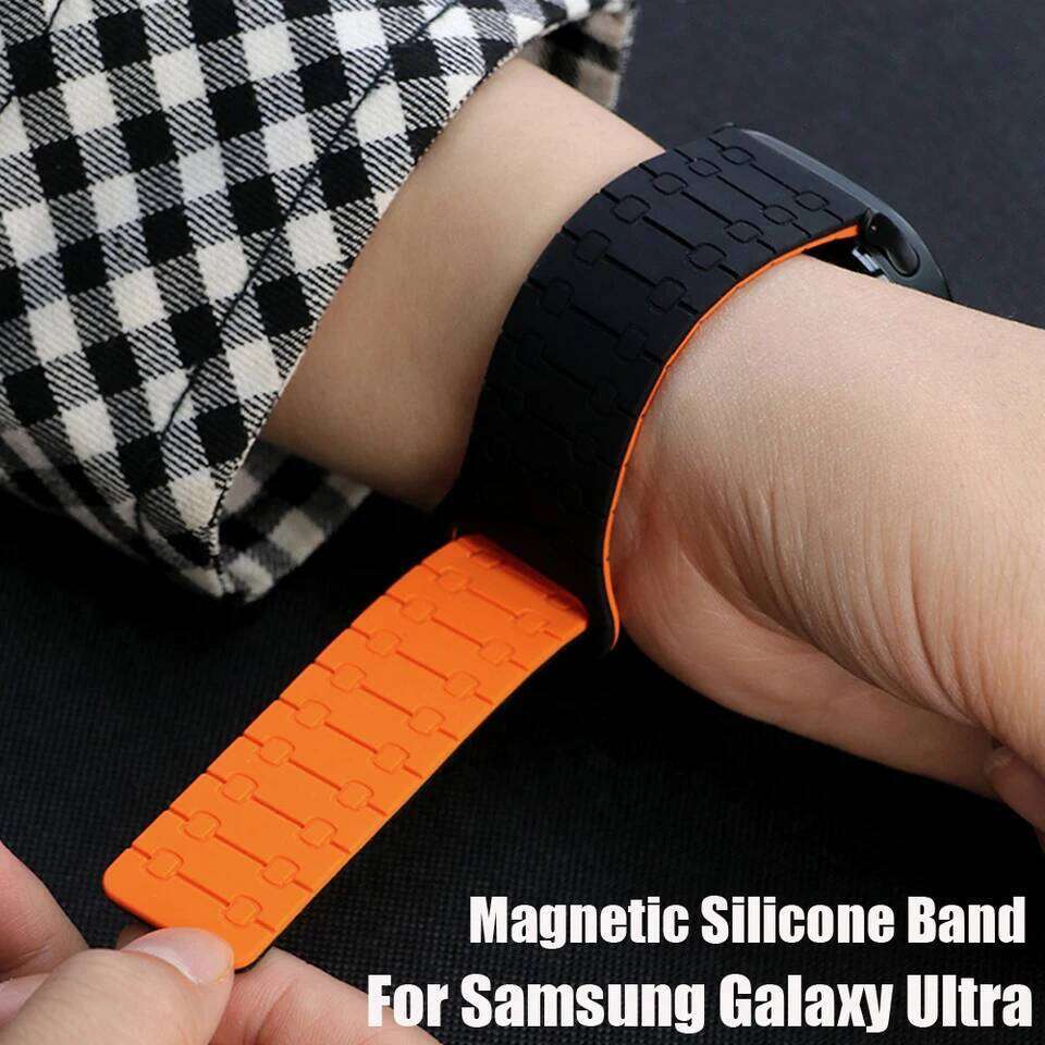 Sports Silicone Band Watch 2025 Magnetic Loop Strap for Galaxy Ultra 47mm No Gaps Curved End Bracelet H260304-image-1096265430